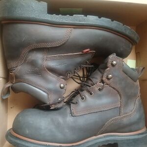 Red Wing Shoes Dark Brown Leather Boots